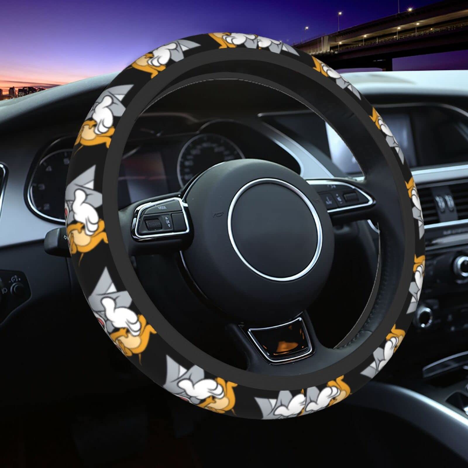 Amazon | ハンドルカバートムとジェリー?O型 車用 ステアリングカバー